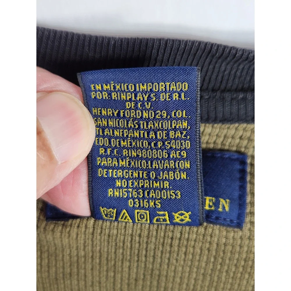 Polo Ralph Lauren Thermal Waffle Knit Camo Long Sleeve Shirt XL Green Camouflage